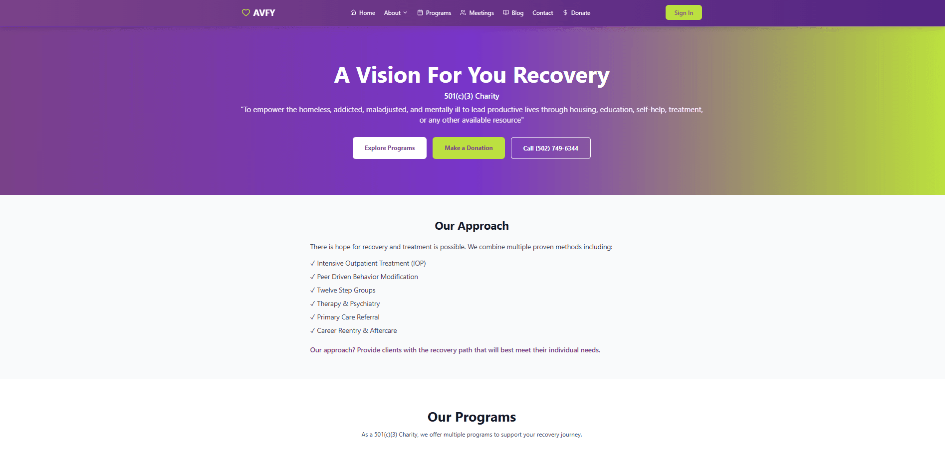 A Vision For You Recovery Platform